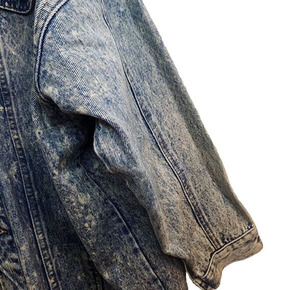 Vintage Acid Wash The Clothing Academy Oversized Large Denim Jacket - Picture 10 of 12